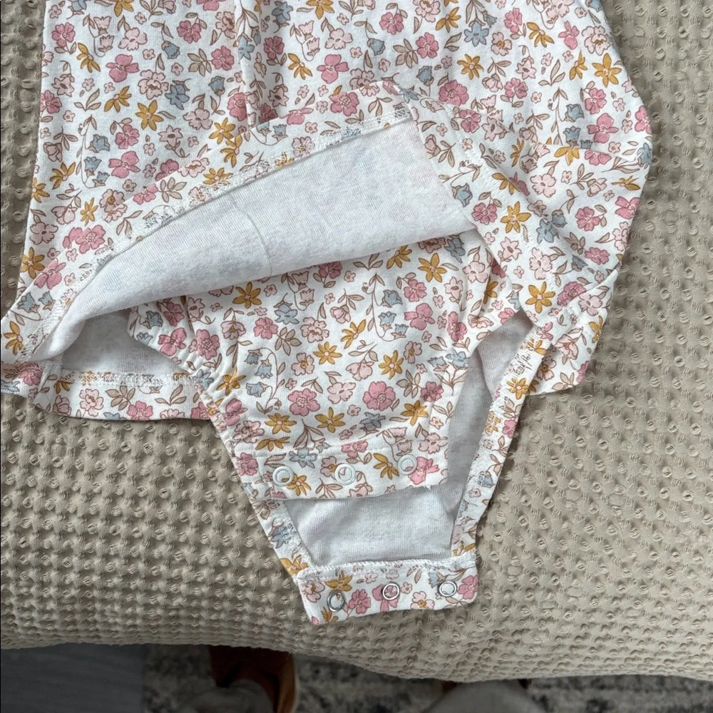Carter's Pink & Blue Floral Baby Dress with Bloomer